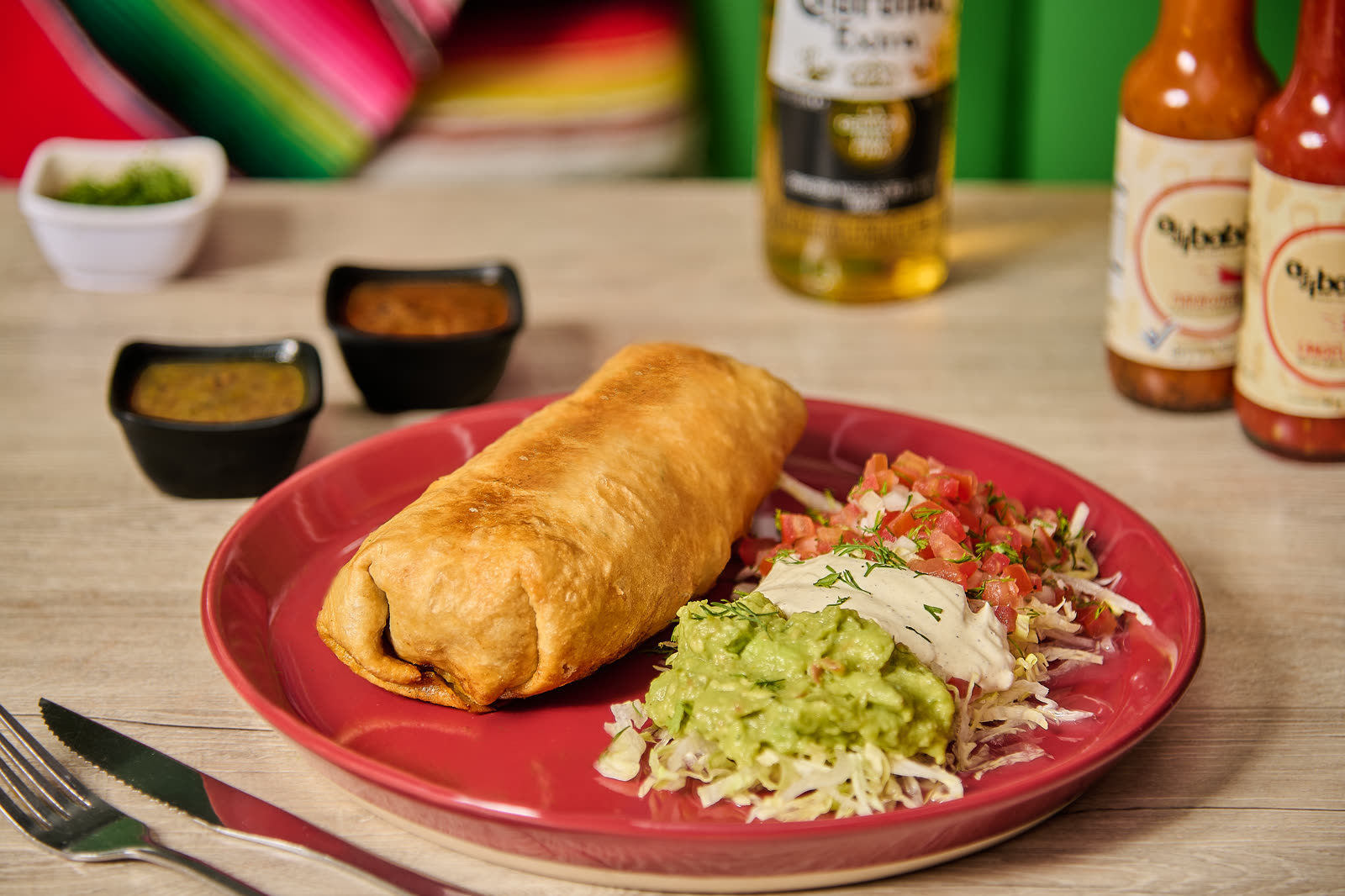 Mixed burrito with two proteins
